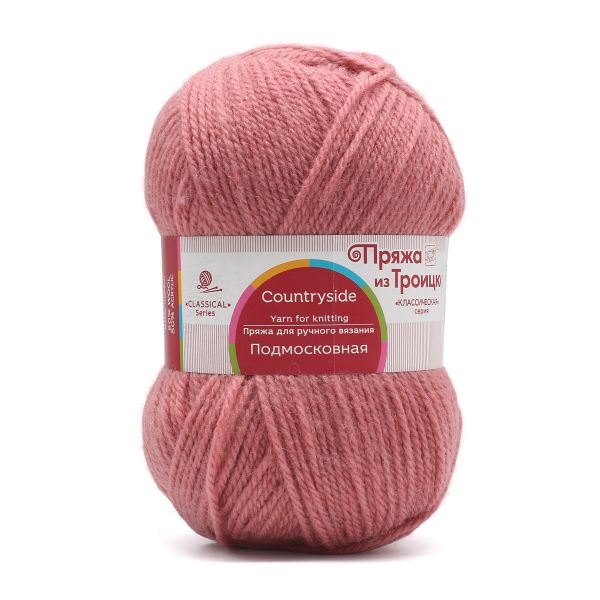 Пряжа Троицкая Подмосковная / уп.10 мот. по 100 г, 250 м, 21 брусника