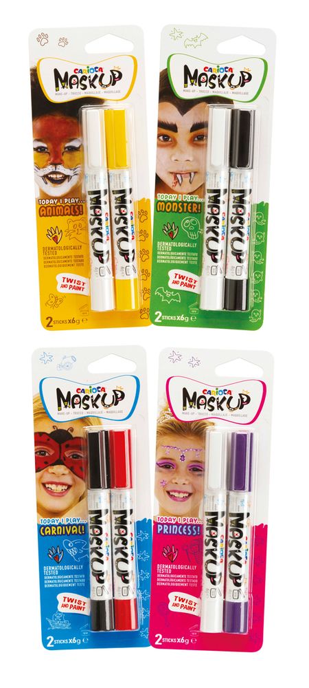 Грим-стик для лица MaskUp Classic Box 12 шт, 2 цв, 53231, Carioca