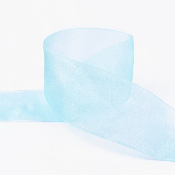 Лента капроновая (органза) 50.0 мм / 22.8±1 метра, 064 св.голубой, Blitz OR-50