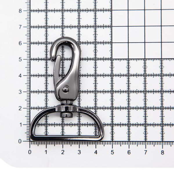 Карабин металл 38.0 мм (64х45 мм), чер/никель, 4 шт