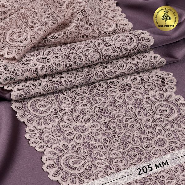 Кружево эластичное (стрейч) YSTL00839 205мм цв.06 капучино, 25 м, Kruzhevo