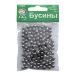 Бусины пластик под металл ⌀6 мм, 15 г, 130±10 шт, Astra&Craft, 2006 гематит