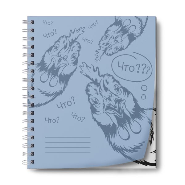 Тетрадь общая с пластик. обложкой, ч/б запечат. титульн. лист, 180 мкр, Pastel A5+ 60 л. на гребне 65 г/м², белизна 100%, 4 шт, клетка, 000666 Васильковая, Светоч ТЕТ60-001