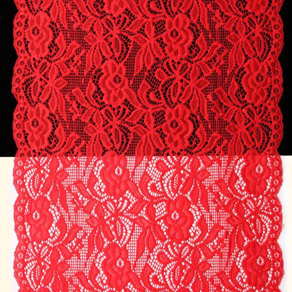 Кружево бельевое эластичное 300 мм / 13.72 м, цв. C820 красный