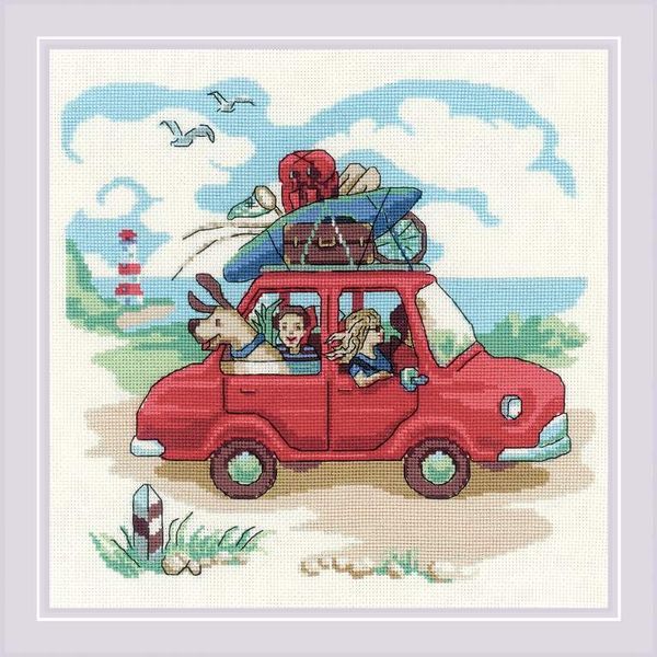 Набор для вышивания нитками Риолис, Папа купил автомобиль 23х23 см