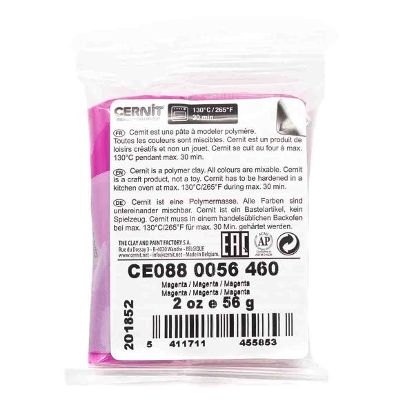 Полимерная глина Cernit Opaline запекаемая, фарфоровая 56 гр, 460 маджента