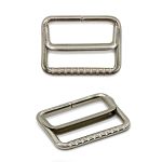 Пряжка ременная металл 27 мм, жилетная, с планкой, никель, 10 шт, BIG