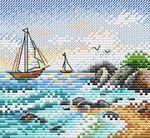 Набор для вышивания нитками МП Студия (Жар-птица), На морской волне, 10х11 см