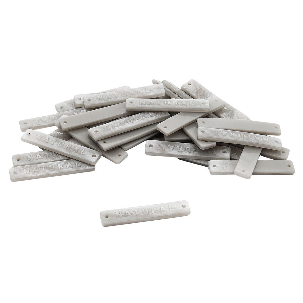 Украшение пришивное 30х6 мм, пластик, светло-серый, СВ_Т-21, 36 шт