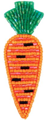 Набор для вышивания бисером Klart, Брошь Морковь, 3х9 см