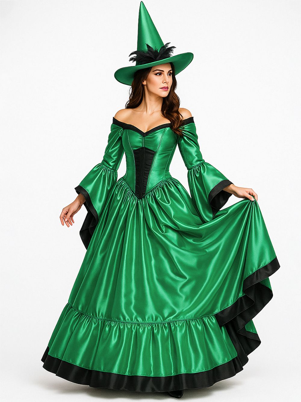 Атлас сатин 67 г/м², 150 см / 3 метра, AS.13 цв.зеленый