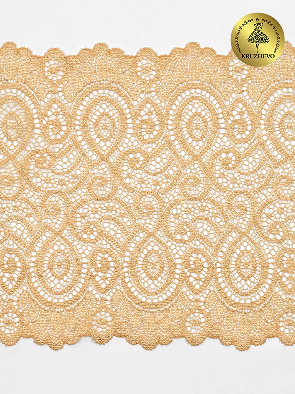 Кружево бельевое эластичное 180 мм / 3 метра, TBY.L1351, цв.126 бежевый