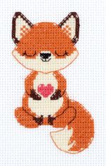 Набор для вышивания нитками Klart 12-069, Влюблённый лисёнок, 9х13 см