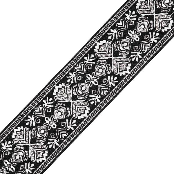 Лента (тесьма) жаккардовая 50.0 мм / 7.32 метра, серебро, 402088