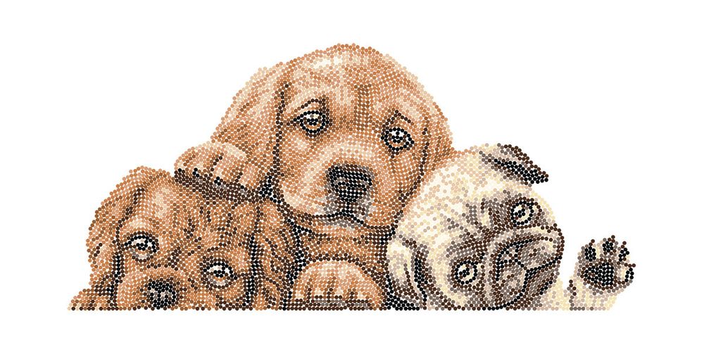 Алмазная (кристальная) мозаика Фрея, Пушистики, 50х25 см