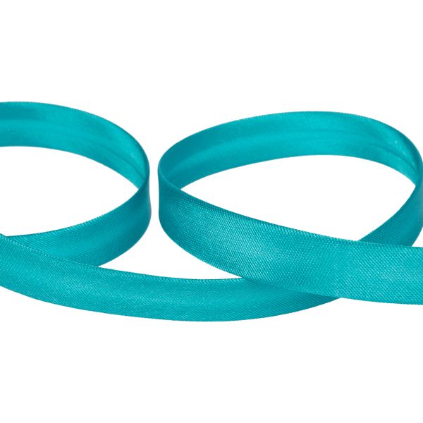 Косая бейка атласная 15 мм / 132±1 метра, В118 т.бирюзовый, NGK-15P
