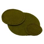 Набор заплаток пришивных из замши, круг ⌀4см, 6см и 8см, с перфорацией, 3 шт, 100% кожа (33 хаки), 59401