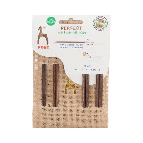 Набор съемных спиц Pony Perfect 3.0, 4.0, 4.5, 5.0 мм, 14 см, в джутовом футляре, 49168/01