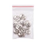 Фиксатор (зажим) для шнура металл 2 отв., 20.5х15.6 мм, ⌀3.5 мм, металл, Silver (серебристый), MFR12, 10 шт