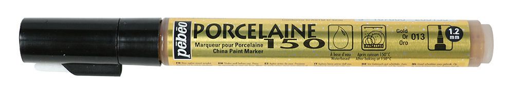 Маркер по керамике Porcelaine 150 металлик 1.2 мм, перо круглое, 6 шт, 020013 золото, Pebeo