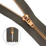 Молния металл джинсовая Т5 (5 мм) 1 зам., н/раз., 16 см, хаки, 39096/16-3, 10 шт