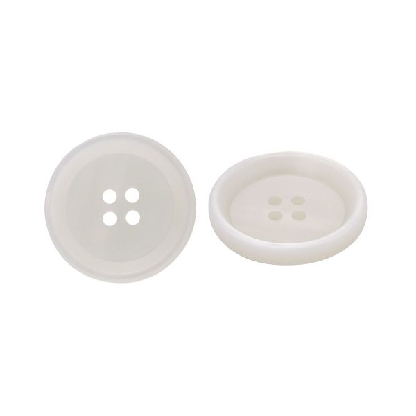 Пуговица 4 прокола 40L = 25 мм, пластик, col.A молочный, CN2868, 36 шт