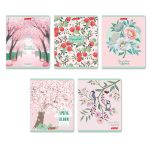 Тетрадь ученическая общая, софт-тач ламинация, A5+ 96 л. на скобе 60 г/м², белизна 100%, 5 шт, клетка в термоусадочной пленке, 000787 Розовая дымка, Светоч 96ТЕТк-006