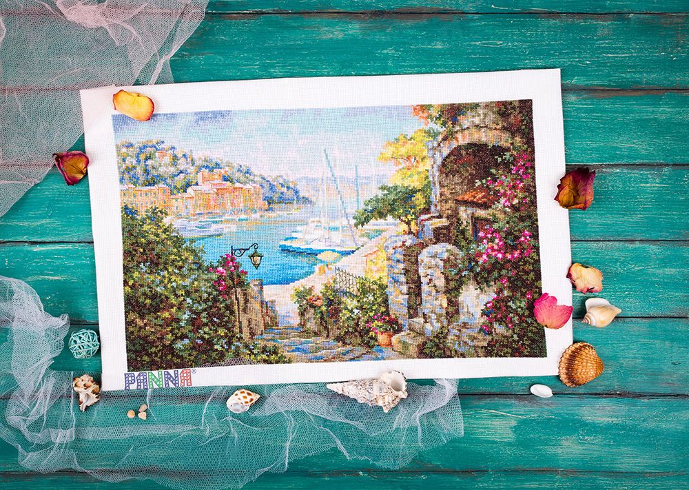 Набор для вышивания нитками Panna, Золотая серия, У самого южного моря, 45,5х29 см