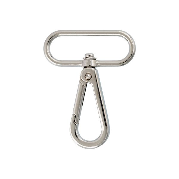 Карабин металл 38.0 мм (56х43 мм), 10 шт, 04 никель, Gamma GH 111/38/10