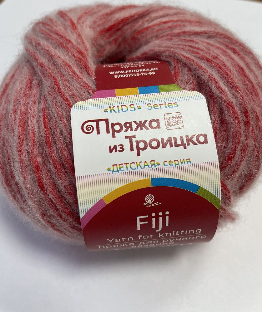 Пряжа Троицкая Фиджи / уп.5 мот. по 50 г, 95 м, 0006 красный