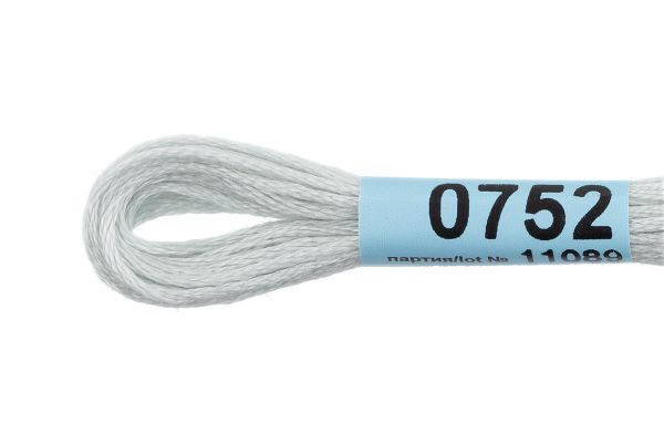 Мулине Gamma 100% хлопок, цв.0752 св-серо-голубой, 24 мотка по 8 метров