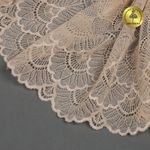 Кружево эластичное (стрейч) 8034 195мм цв.L168 серебристый пион, 10 метров, Kruzhevo