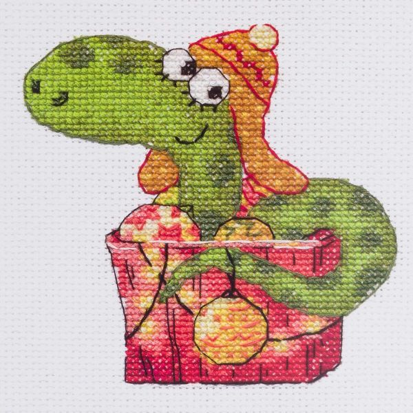 Набор для вышивания нитками Овен 1635, Змейка-1, 10х10см