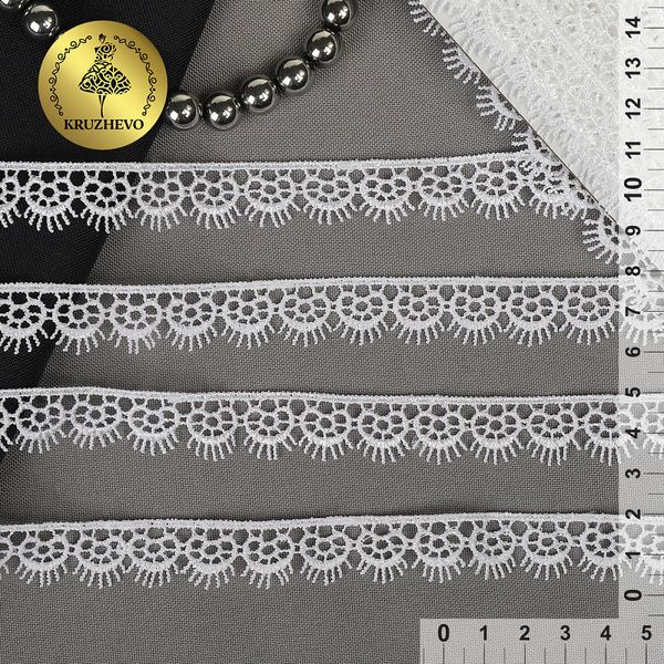 Кружево гипюр (плетёное) 16 мм / 13.71 метров, TBY.1063, цв.01 белый