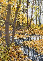 Алмазная (кристальная) мозаика Фрея, Осенний пейзаж, 54х38,5 см