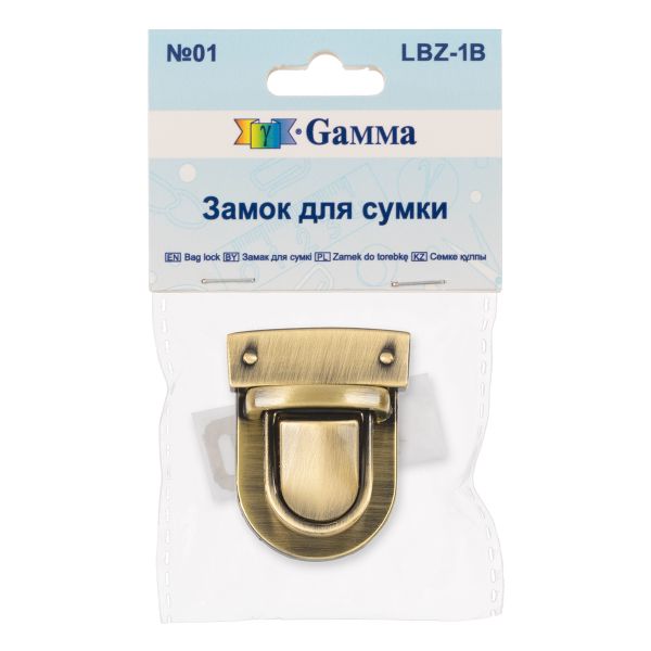 Замок для сумки 40х30 мм, 5 шт, под бронзу, Gamma LBZ-1B