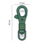 Карабин пластик 14 мм, 10 шт, №08 зеленый, Gamma GHB004