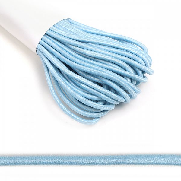 Резинка шляпная (шнур эластичный) ⌀2.0 мм / 10±0.5 метров, цв.F184 голубой
