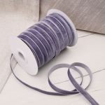 Лента бархатная (тесьма) 09.0 мм / 32.9±2 метров, 0081-1006, 189 серо-голубой