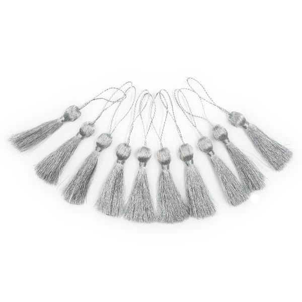 Кисти шторные 70.0 мм, метанит, серебро, 5 шт