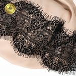 Кружево шантильи (реснички) 120 мм, цв.2 черный, 3 метра, Kruzhevo