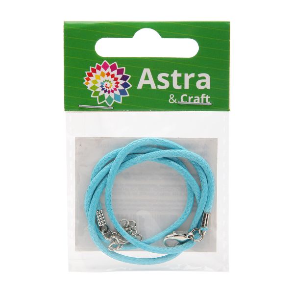 Шнур вощеный с замком, 2мм, 45см. Astra&Craft (41 голубой), 4AR343