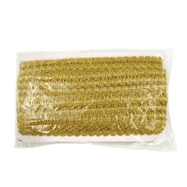 Тесьма металлизированная 22 мм, 18,29м (светлое золото)