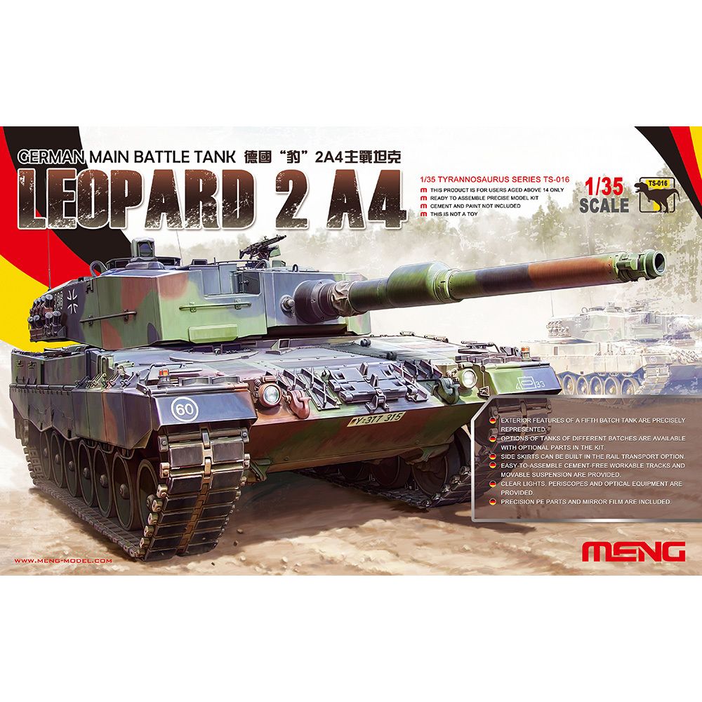 Модель сборная: танк, LEOPARD 2 A4 1/35, Meng TS-016