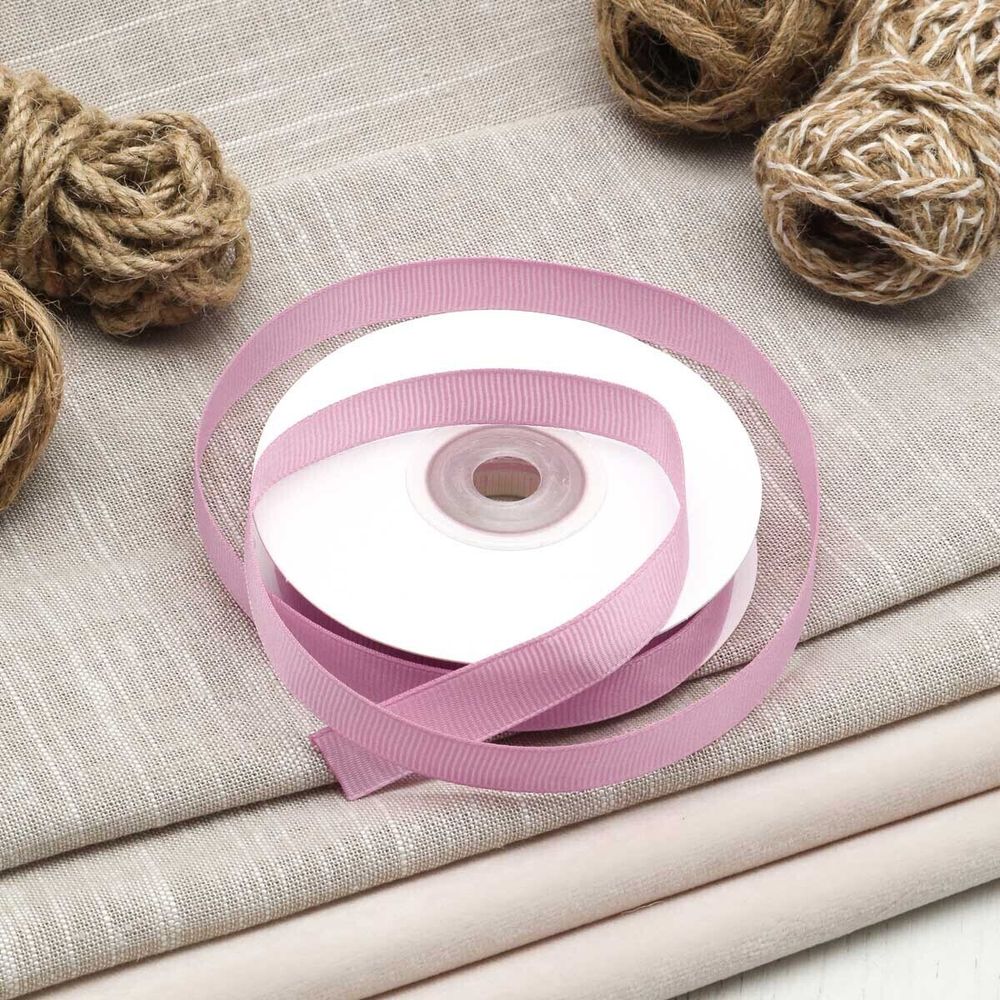 Лента репсовая (в рубчик) 12.0 мм, 145 сиреневый, уп.18,28 м