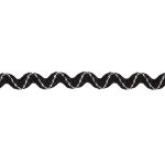 Тесьма отделочная зигзаг 9 мм, / 20 метров, черный/под серебро, Blitz