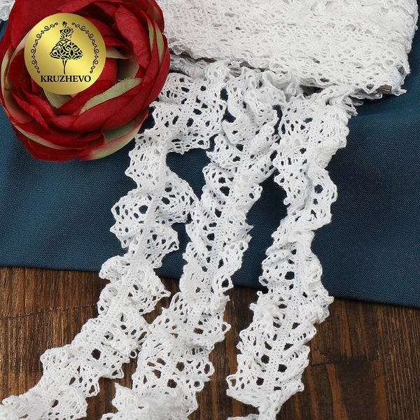 Кружево вязаное (тесьма) 30 мм / 10 метров, на резинке, цв.02 белый, Kruzhevo