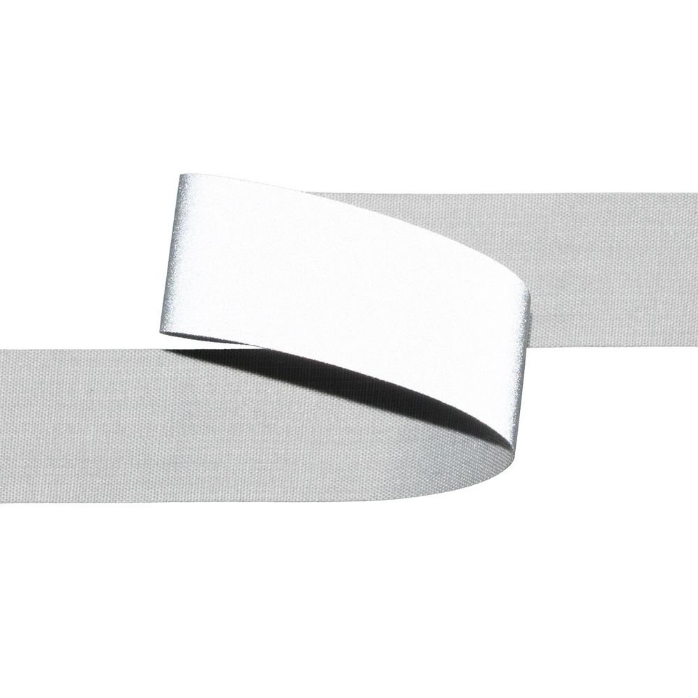 Лента светоотражающая (катафотная) [cpl:380], 20 мм / 50 метров, 65% п/э, 35% х/б, серый, Gamma JF9001