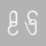 Крючки шторные для карниза 34 мм для карнизных колец ⌀40-50 мм пластик, белый, 100 шт, (PPA741)