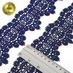 Кружево гипюр (плетёное) 70 мм / 4.5 метра, TBY.SUN.11, цв.F330 темно-синий